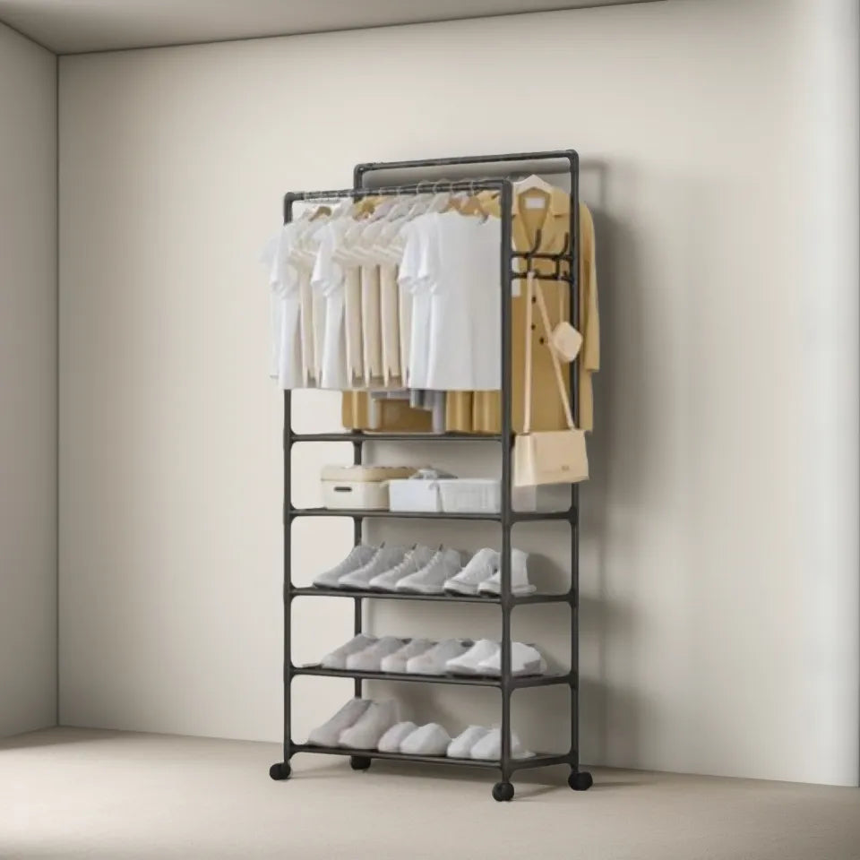 MultiRack Home Organizador De Zapatos Con Perchero Doble