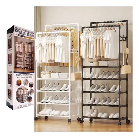 MultiRack Home Organizador De Zapatos Con Perchero Doble